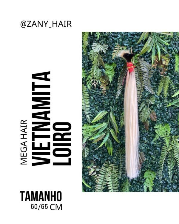 Mega Hair Cabelo Humano Vietnamita Liso Loiro 60-65cm 100 gramas