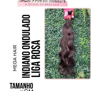 Mega Hair Cabelo Humano Ondulado Castanho Médio 65 cm 100 gramas